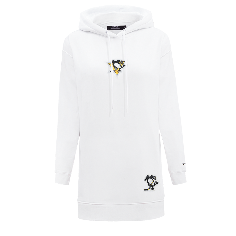NHL PITTSBURGH PENGUINS CLASSIC WOMEN'S HOODIE DRESS (WHITE)