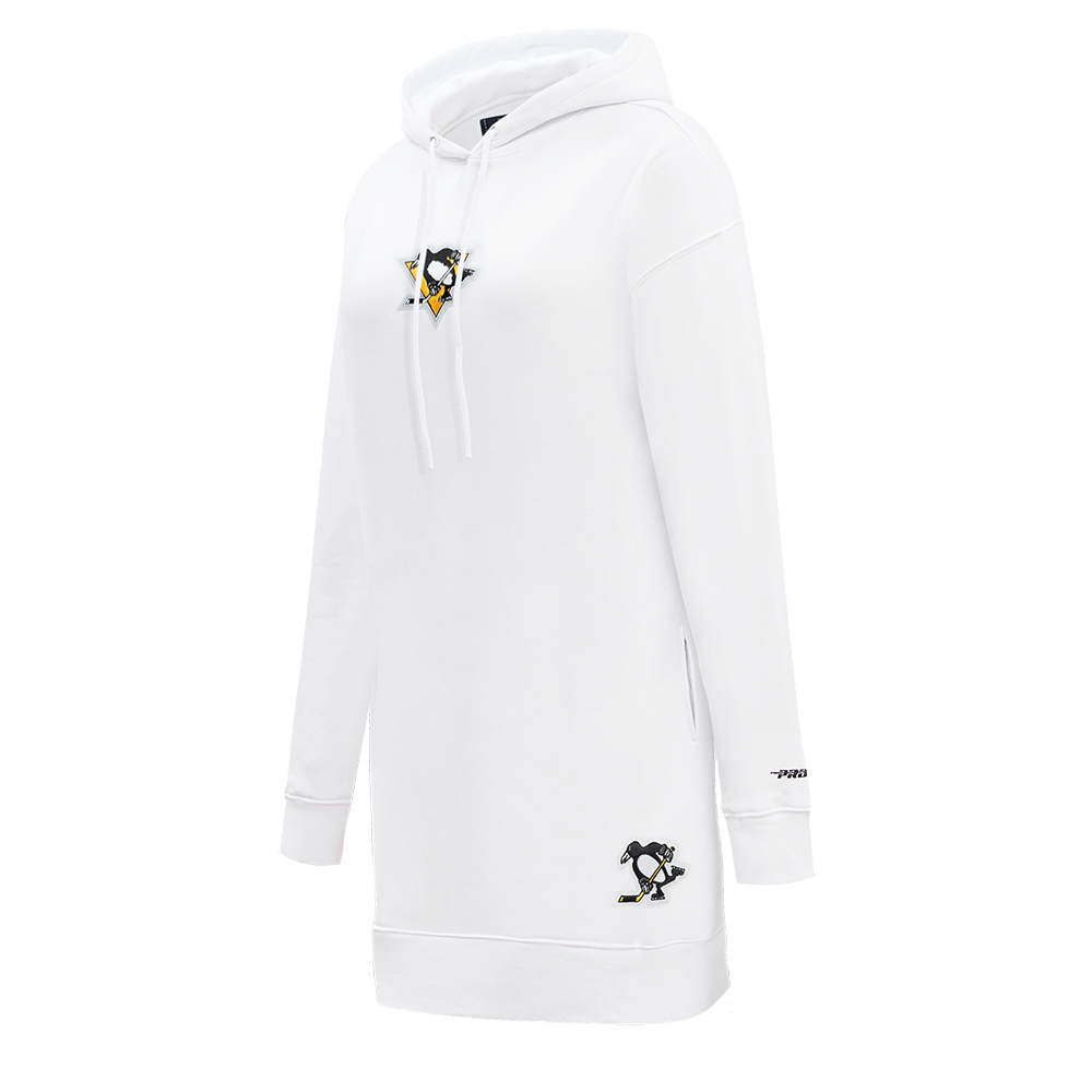 NHL PITTSBURGH PENGUINS CLASSIC WOMEN'S HOODIE DRESS (WHITE)