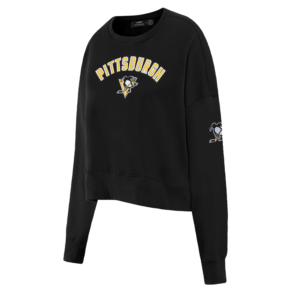 NHL PITTSBURGH PENGUINS CLASSIC WOMEN'S FLEECE CREWNECK (BLACK)