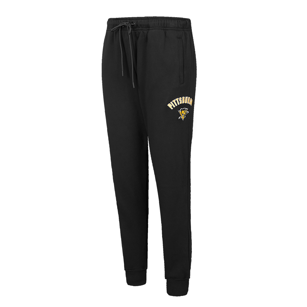 NHL PITTSBURGH PENGUINS CLASSIC PANTALON OUATÉ EN MOLLETON À TAILLE HAUTE POUR FEMME (NOIR)
