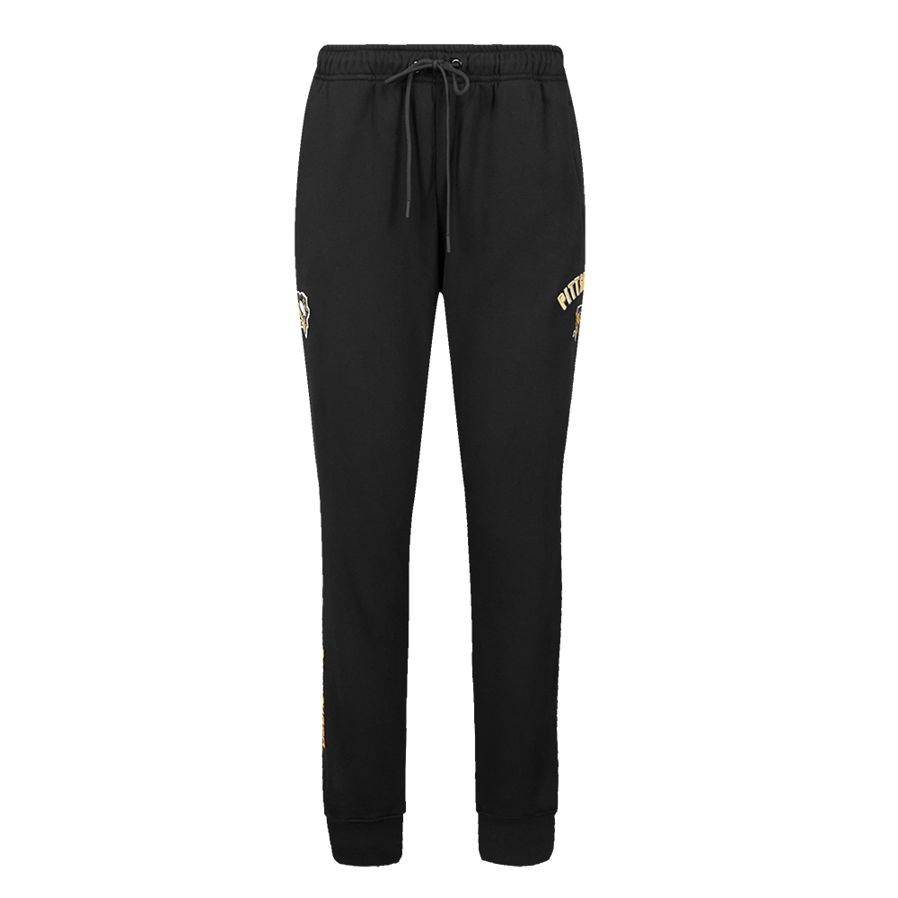 NHL PITTSBURGH PENGUINS CLASSIC PANTALON OUATÉ EN MOLLETON À TAILLE HAUTE POUR FEMME (NOIR)