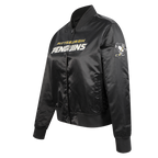 NHL PITTSBURGH PENGUINS CLASSIC BLOUSON EN SATIN POUR FEMME (NOIR)