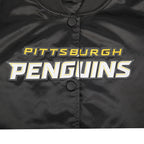 NHL PITTSBURGH PENGUINS CLASSIC BLOUSON EN SATIN POUR FEMME (NOIR)