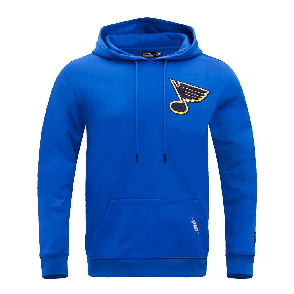 NHL ST. LOUIS BLUES CLASSIC CHENILLE MEN'S PULLOVER HOODIE (ROYAL BLUE)