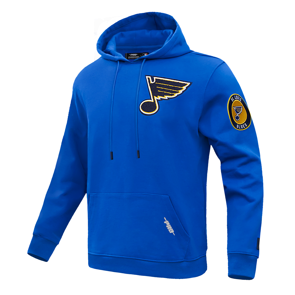 NHL ST. LOUIS BLUES CLASSIC CHENILLE MEN'S PULLOVER HOODIE (ROYAL BLUE)