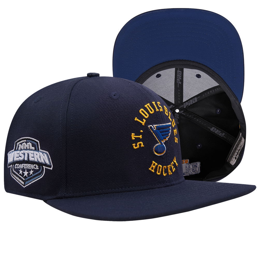 NHL St. Louis Blues HYBRID SNAPBACK HAT (MIDNIGHT NAVY)
