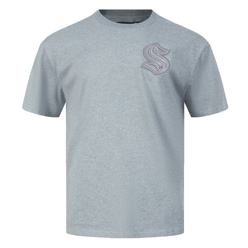 NHL SEATTLE KRAKEN NEUTRAL T-SHIRT EN JERSEY DE COTON À ÉPAULES TOMBANTES POUR HOMME (GRIS CHINÉ FONCÉ)