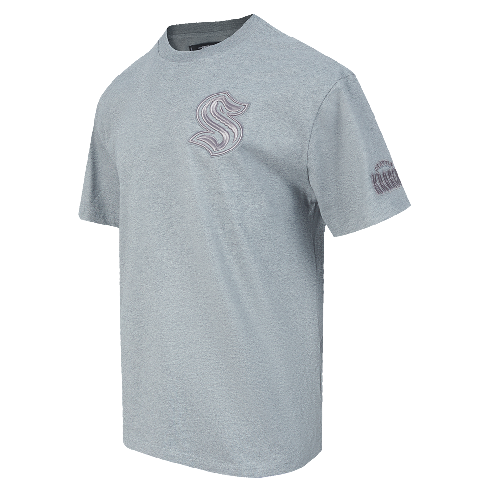 NHL SEATTLE KRAKEN NEUTRAL T-SHIRT EN JERSEY DE COTON À ÉPAULES TOMBANTES POUR HOMME (GRIS CHINÉ FONCÉ)