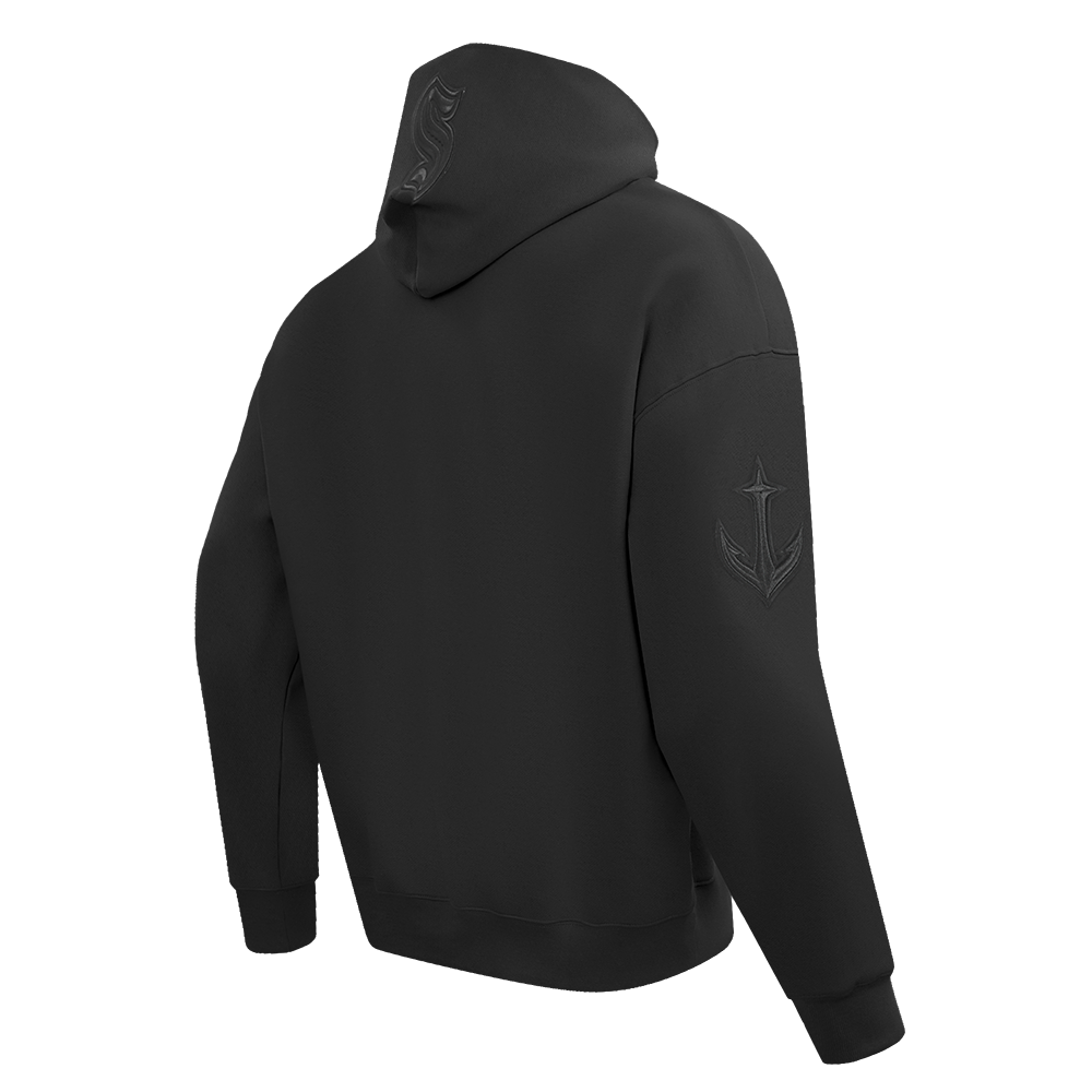 NHL SEATTLE KRAKEN NEUTRAL MEN'S  DROP SHOULDER FLC PO HOODIE (BLACK)