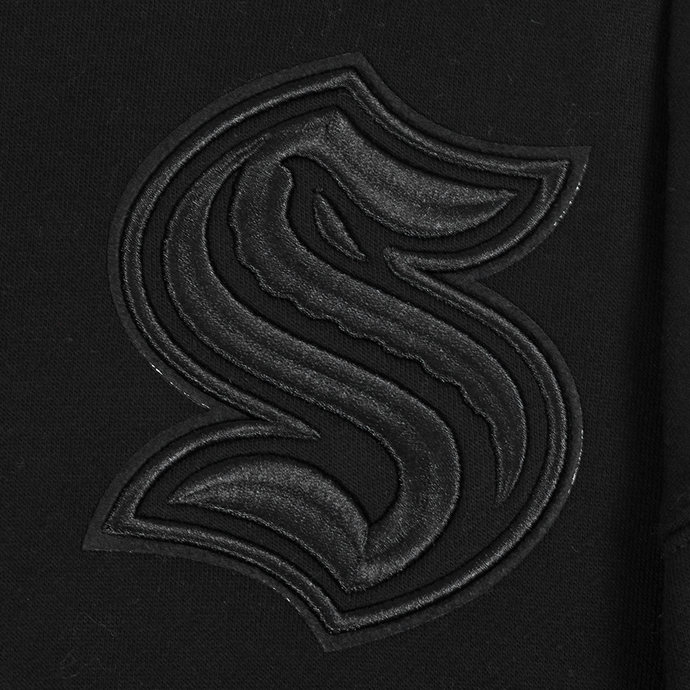 NHL SEATTLE KRAKEN NEUTRAL MEN'S  DROP SHOULDER FLC PO HOODIE (BLACK)