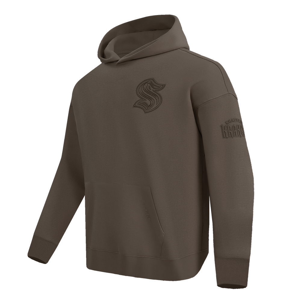 NHL SEATTLE KRAKEN NEUTRAL CHANDAIL À CAPUCHON EN MOLLETON À ÉPAULES TOMBANTES POUR HOMME (TAUPE FONCÉ)