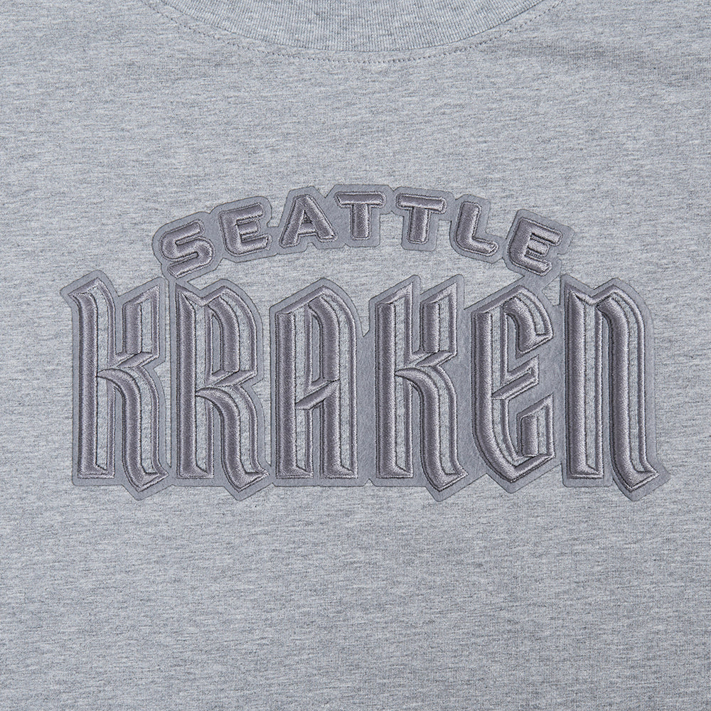 NHL SEATTLE KRAKEN NEUTRAL T-SHIRT EN JERSEY SIMPLE À COUPE CARRÉE (GRIS CHINÉ FONCÉ)
