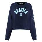 NHL SEATTLE KRAKEN CLASSIC WOMEN'S FLC CREWNECK (MIDNIGHT NAVY)