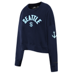 NHL SEATTLE KRAKEN CLASSIC WOMEN'S FLC CREWNECK (MIDNIGHT NAVY)