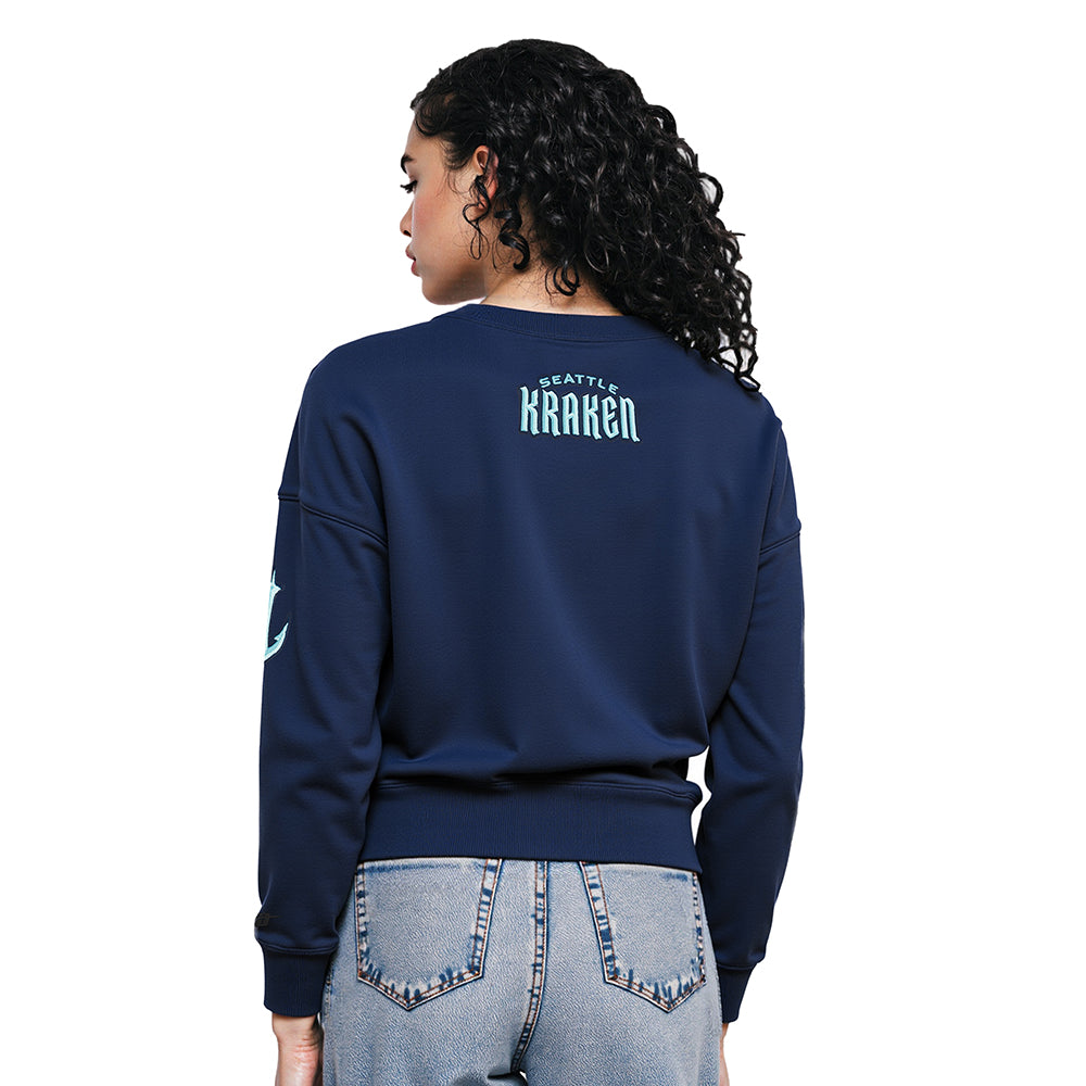 NHL SEATTLE KRAKEN CLASSIC WOMEN'S FLC CREWNECK (MIDNIGHT NAVY)