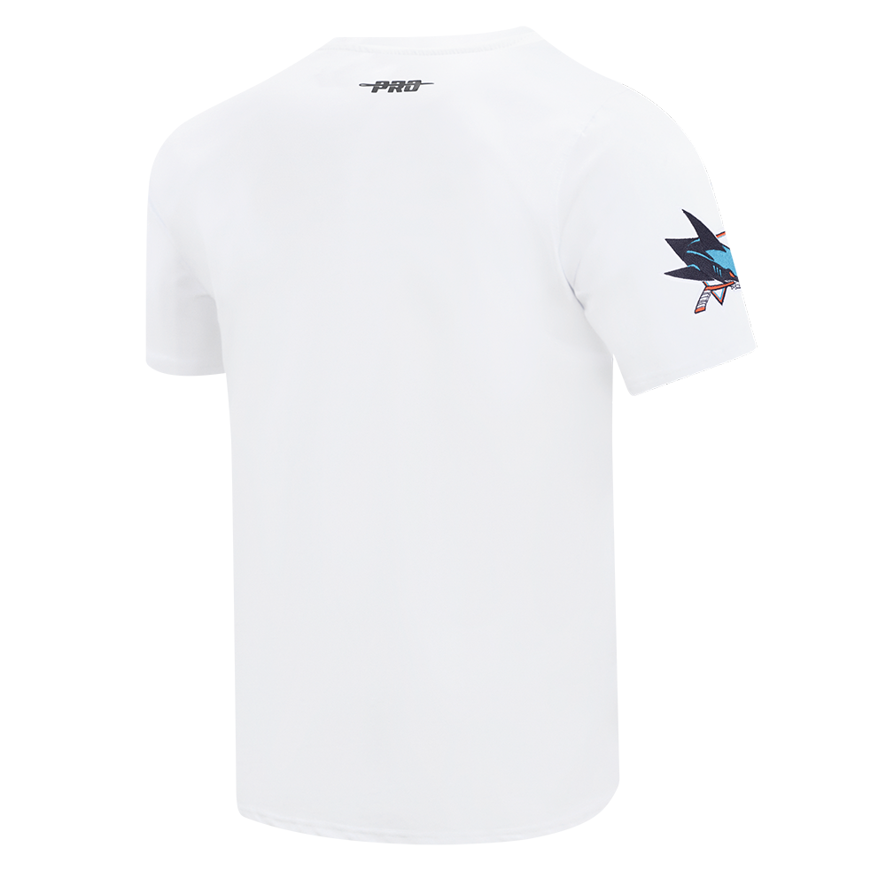 NHL SAN JOSE SHARKS CLASSIC CHENILLE T-SHIRT EN JERSEY SIMPLE POUR HOMME (BLANC)