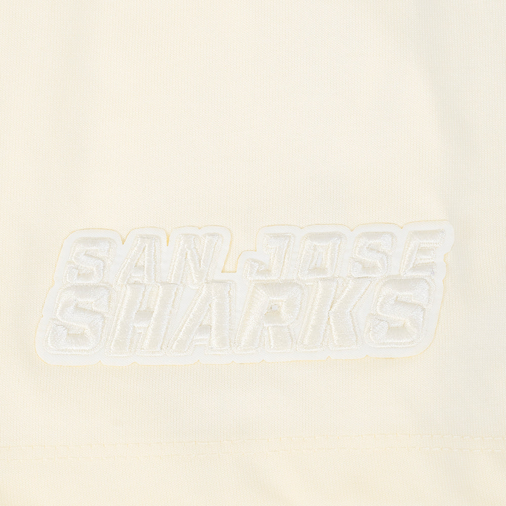 NHL SAN JOSE SHARKS NEUTRAL T-SHIRT EN JERSEY DE COTON À ÉPAULES TOMBANTES POUR HOMME (COQUILLE D'ŒUF)