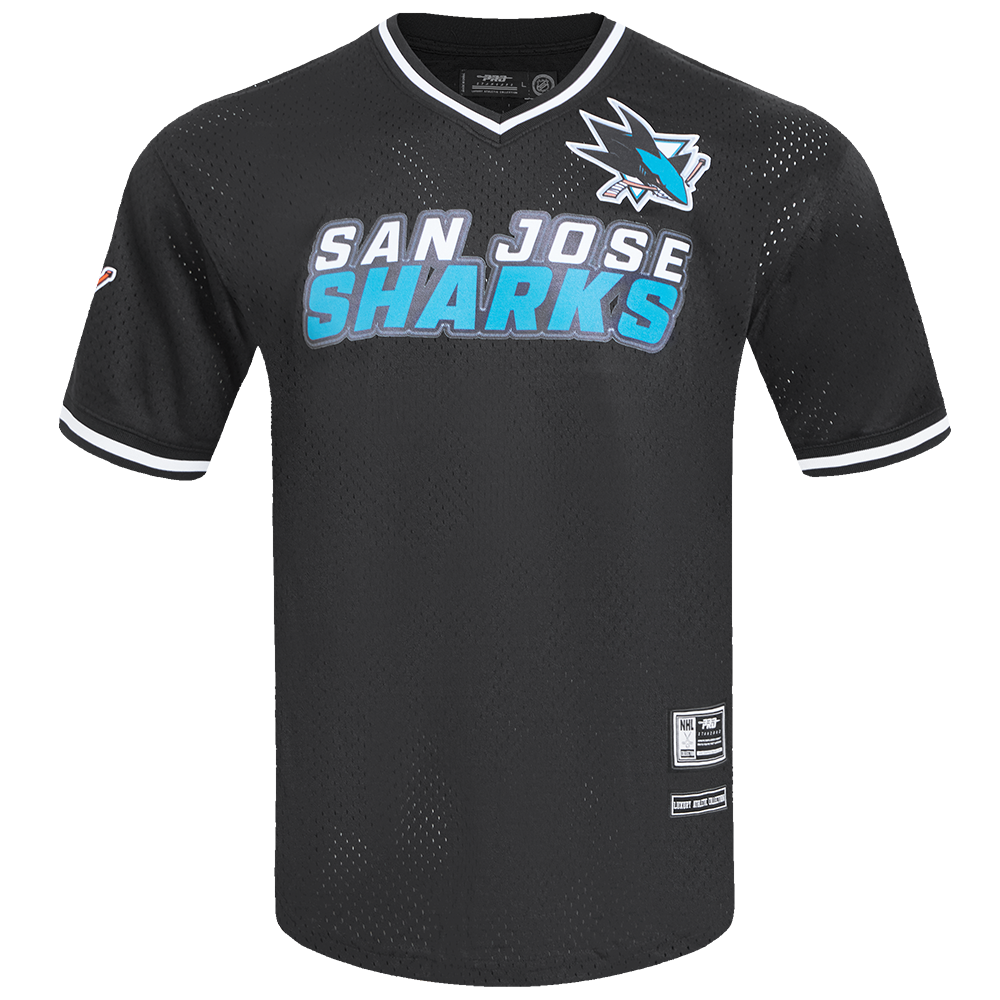 NHL SAN JOSE SHARKS CLASSIC T-SHIRT EN FILET POUR HOMME (NOIR)