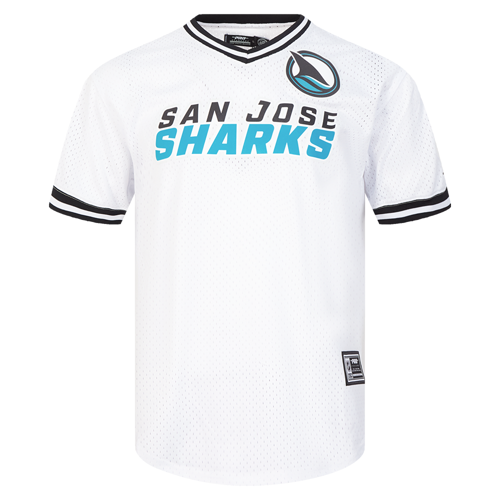 NHL SAN JOSE SHARKS CLASSIC T-SHIRT EN FILET POUR HOMME (BLANC/NOIR/BLANC)