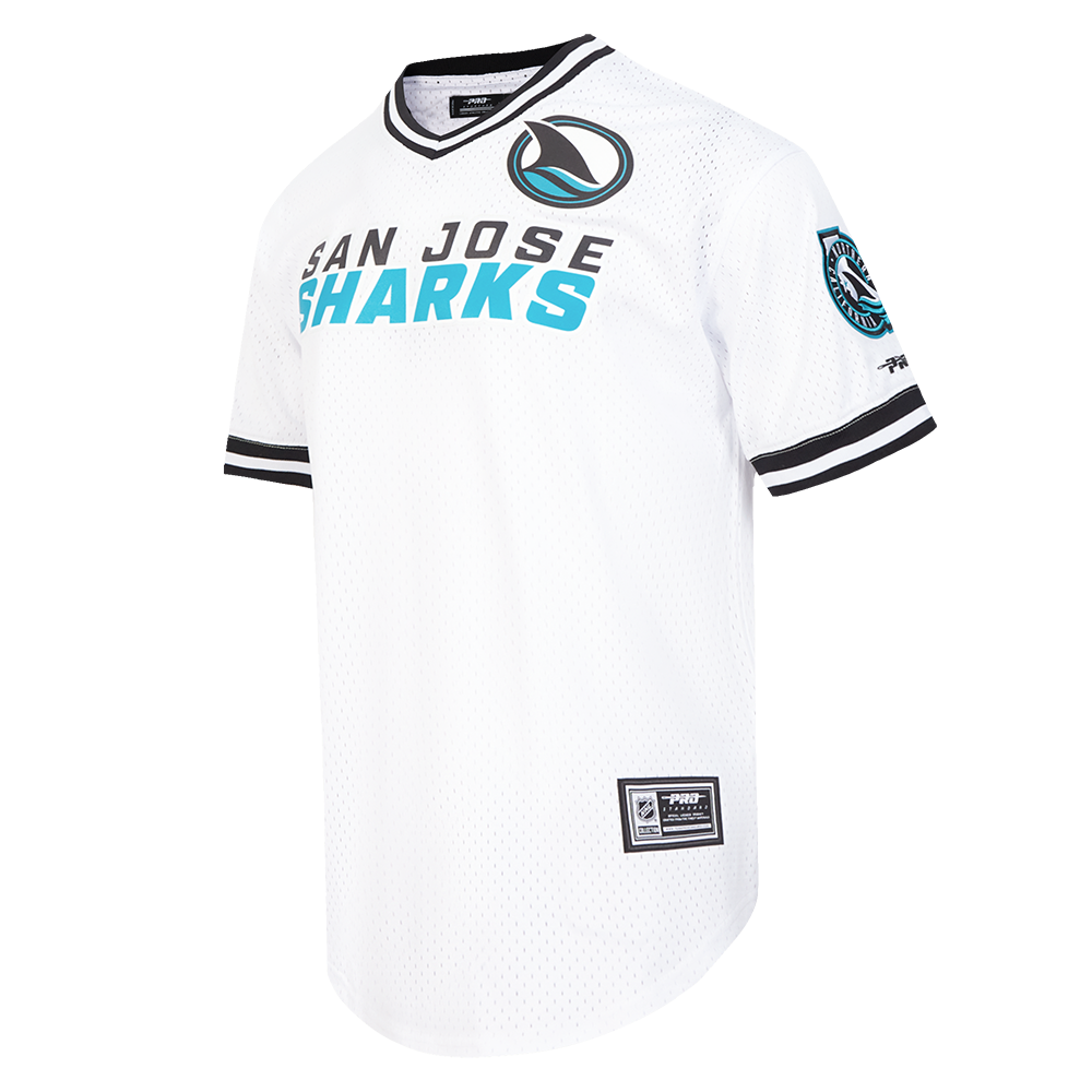 NHL SAN JOSE SHARKS CLASSIC T-SHIRT EN FILET POUR HOMME (BLANC/NOIR/BLANC)