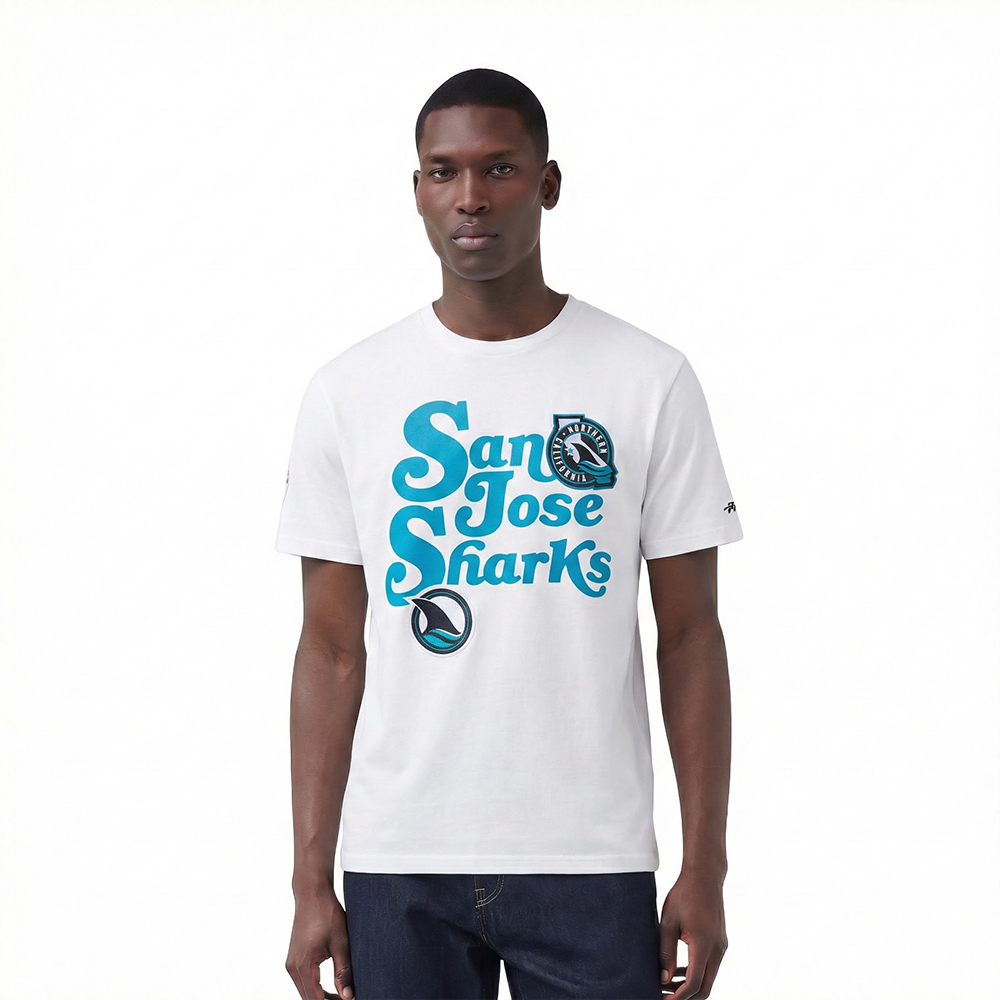 NHL SAN JOSE SHARKS SOUVENIR MEN'S SJ TEE (WHITE)