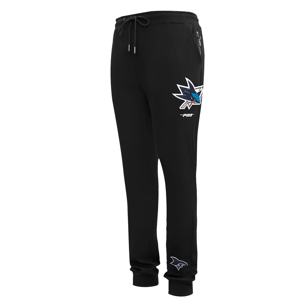 NHL SAN JOSE SHARKS CLASSIC CHENILLE PANTALON JOGGER EN MAILLE DOUBLE POUR HOMME (NOIR)