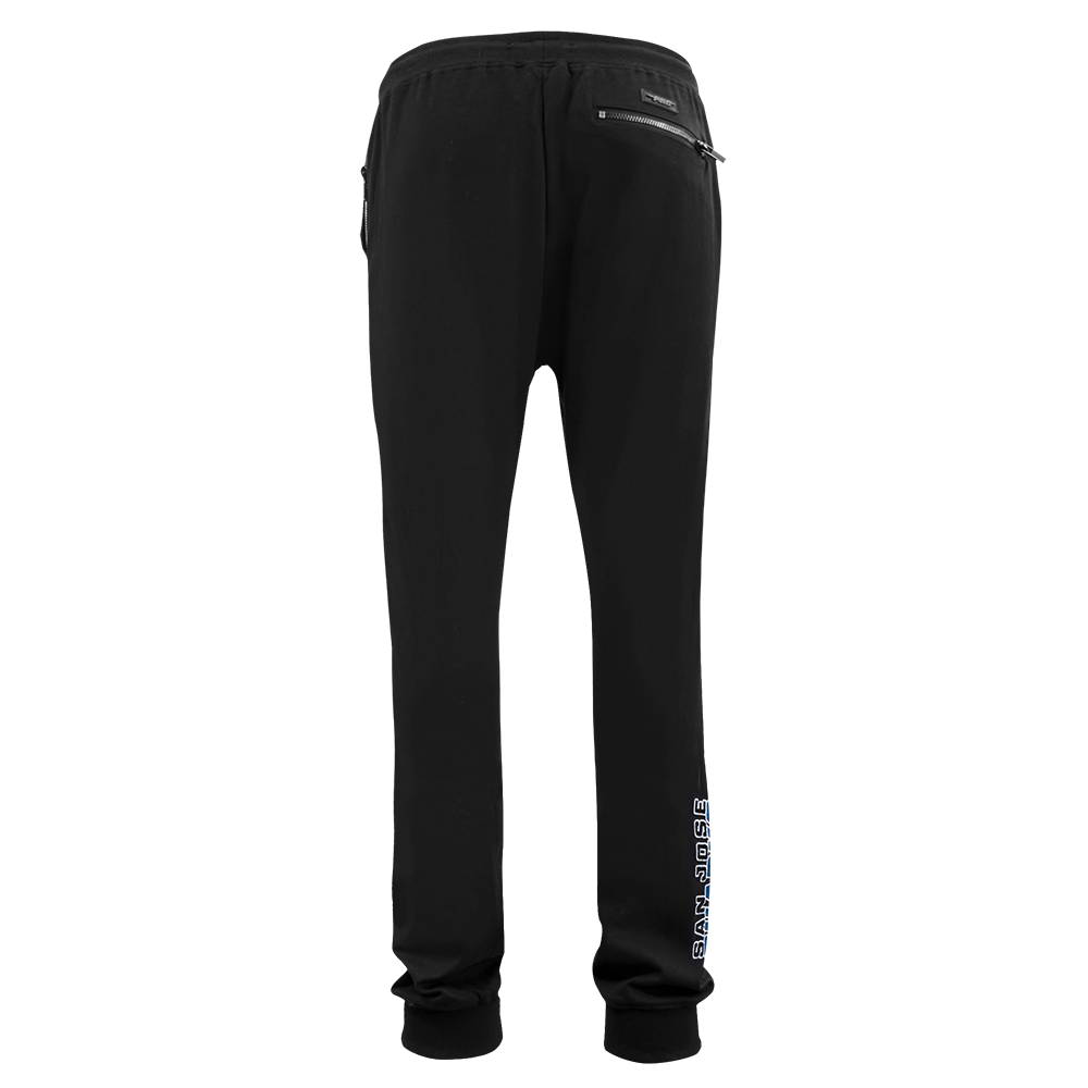 NHL SAN JOSE SHARKS CLASSIC CHENILLE PANTALON JOGGER EN MAILLE DOUBLE POUR HOMME (NOIR)