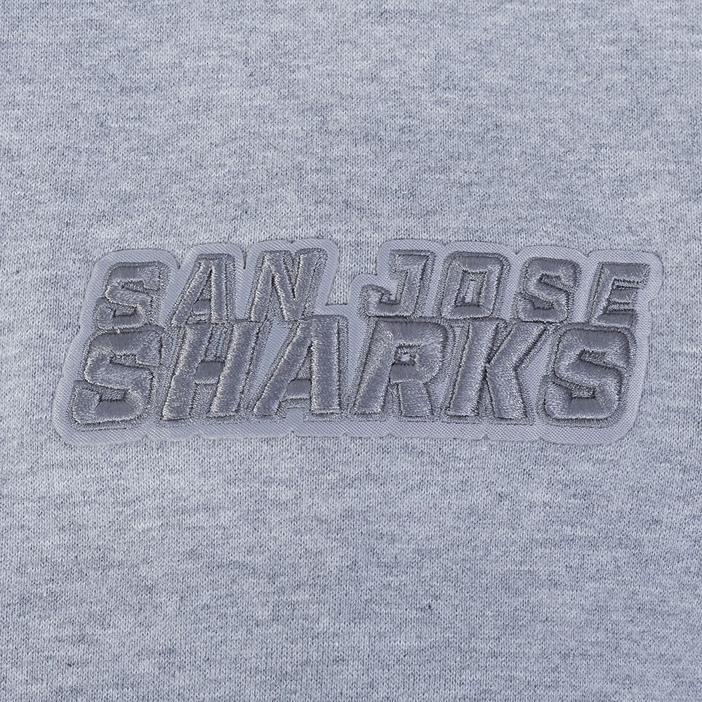 NHL SAN JOSE SHARKS NEUTRAL CHANDAIL À CAPUCHON EN MOLLETON À ÉPAULES TOMBANTES POUR HOMME (GRIS CHINÉ FONCÉ)