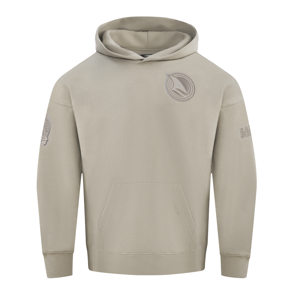 NHL SAN JOSE SHARKS NEUTRAL CHANDAIL À CAPUCHON EN MOLLETON À ÉPAULES TOMBANTES POUR HOMME (TAUPE)