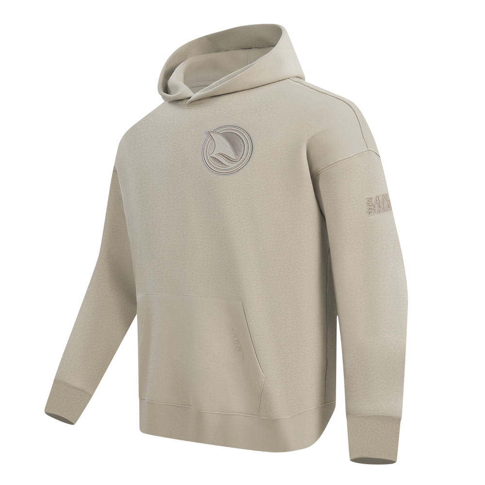 NHL SAN JOSE SHARKS NEUTRAL CHANDAIL À CAPUCHON EN MOLLETON À ÉPAULES TOMBANTES POUR HOMME (TAUPE)