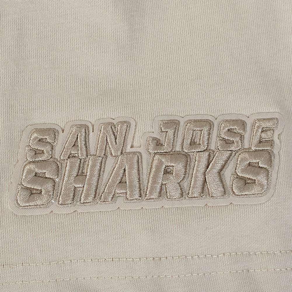 NHL SAN JOSE SHARKS NEUTRAL CHANDAIL À CAPUCHON EN MOLLETON À ÉPAULES TOMBANTES POUR HOMME (TAUPE)
