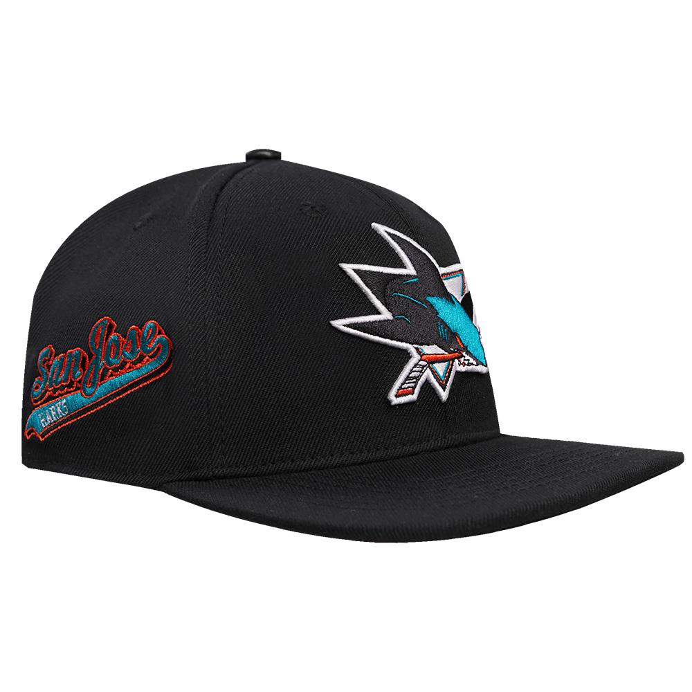 NHL SAN JOSE SHARKS SCRIPT TAIL WOOL SNAPBACK (BLACK)