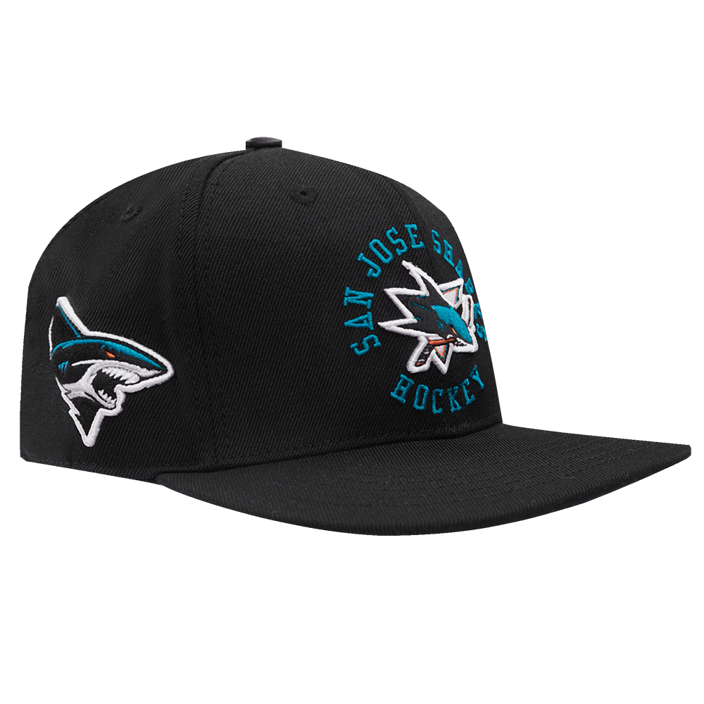 NHL SAN JOSE SHARKS HYBRID UNISEX SNAPBACK HAT (BLACK)