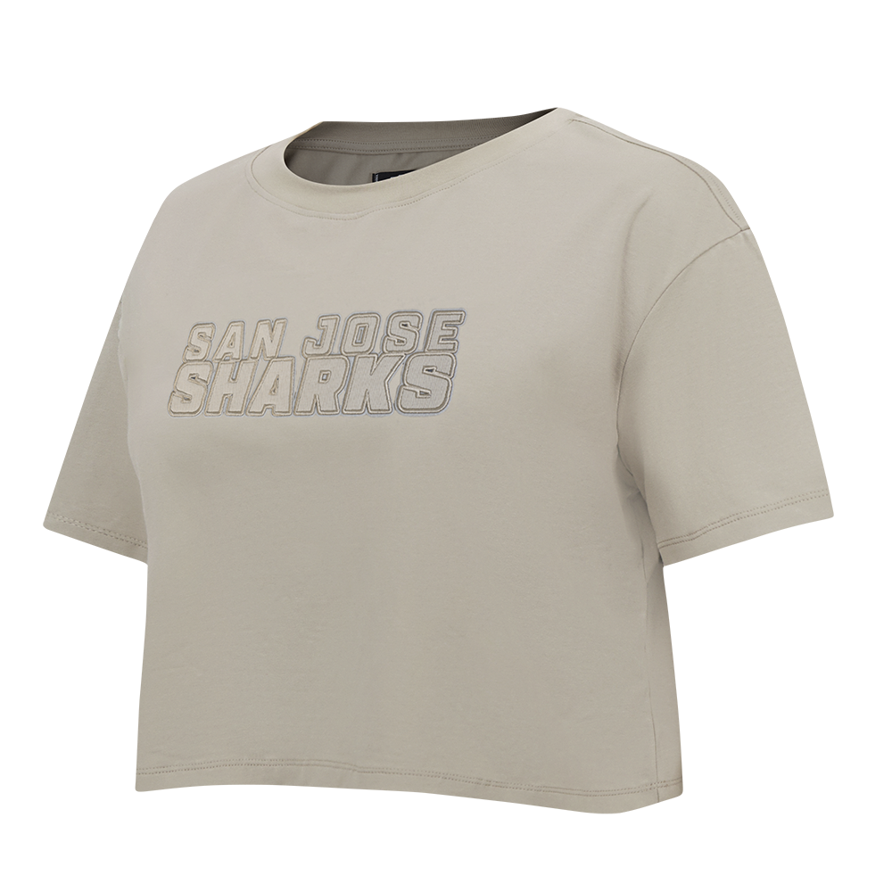 NHL SAN JOSE SHARKS NEUTRAL WOMEN'S BOXY TEE (TAUPE)