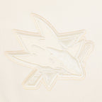 NHL SAN JOSE SHARKS NEUTRAL WOMEN'S CROPPED PULLOVER HOODIE (EGGSHELL)