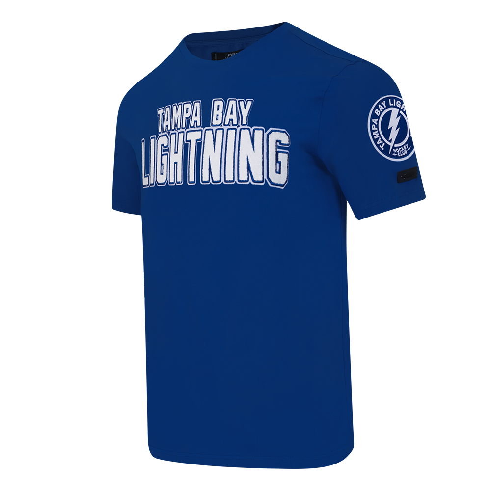 NHL TAMPA BAY LIGHTNING CLASSIC CHENILLE T-SHIRT EN JERSEY SIMPLE POUR HOMME (BLEU DODGER)