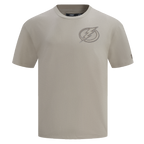 NHL TAMPA BAY LIGHTNING NEUTRAL T-SHIRT EN JERSEY DE COTON À ÉPAULES TOMBANTES POUR HOMME (TAUPE)