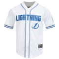 NHL TAMPA BAY LIGHTNING CLASSIC MESH MEN'S BUTTON DOWN SHIRT (WHITE/DODGER BLUE)