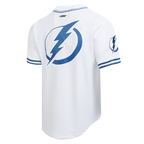 NHL TAMPA BAY LIGHTNING CLASSIC MESH MEN'S BUTTON DOWN SHIRT (WHITE/DODGER BLUE)