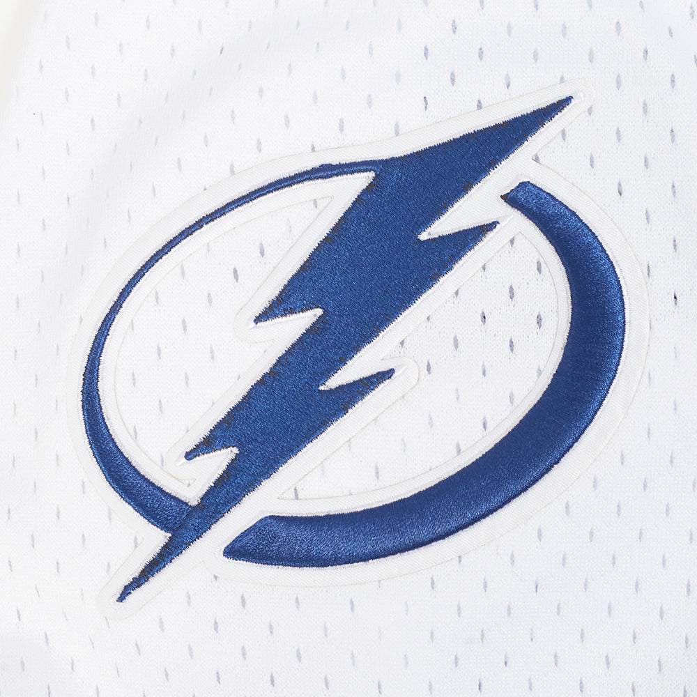 NHL TAMPA BAY LIGHTNING CLASSIC MESH MEN'S BUTTON DOWN SHIRT (WHITE/DODGER BLUE)
