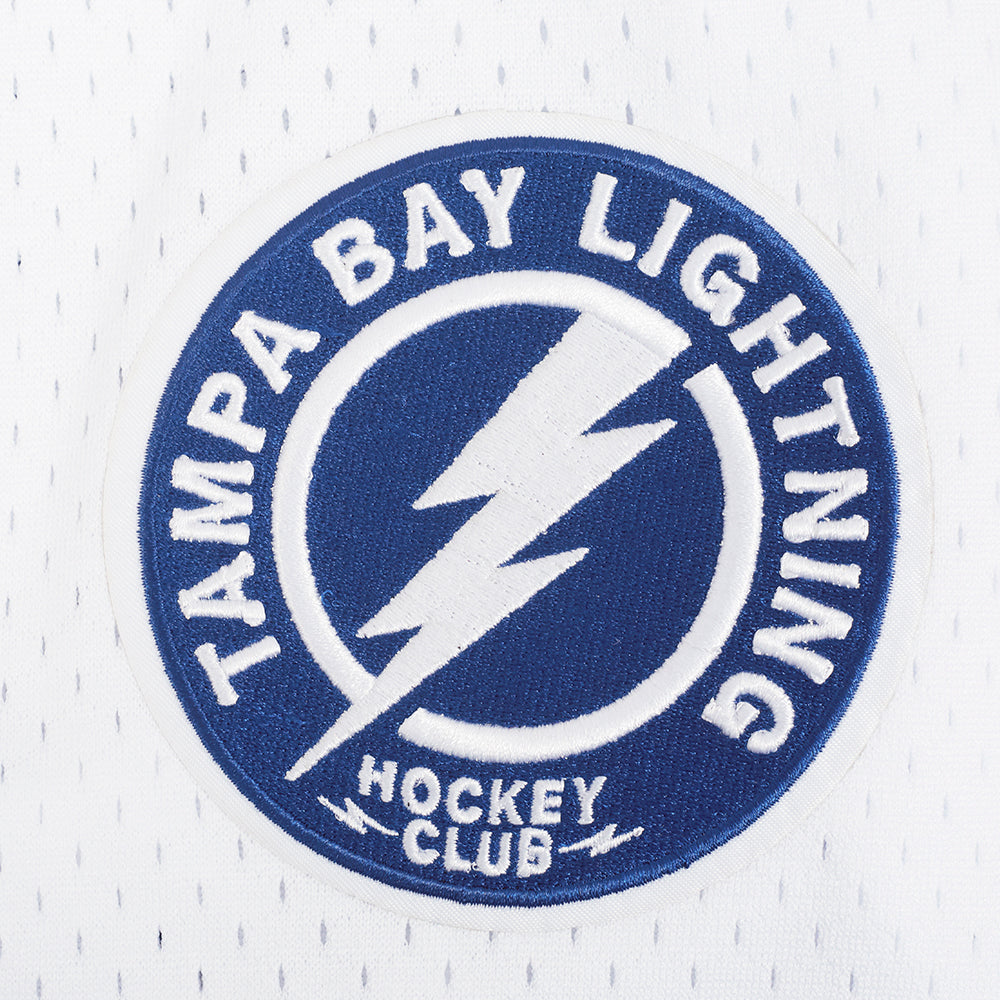 NHL TAMPA BAY LIGHTNING CLASSIC MESH MEN'S BUTTON DOWN SHIRT (WHITE/DODGER BLUE)