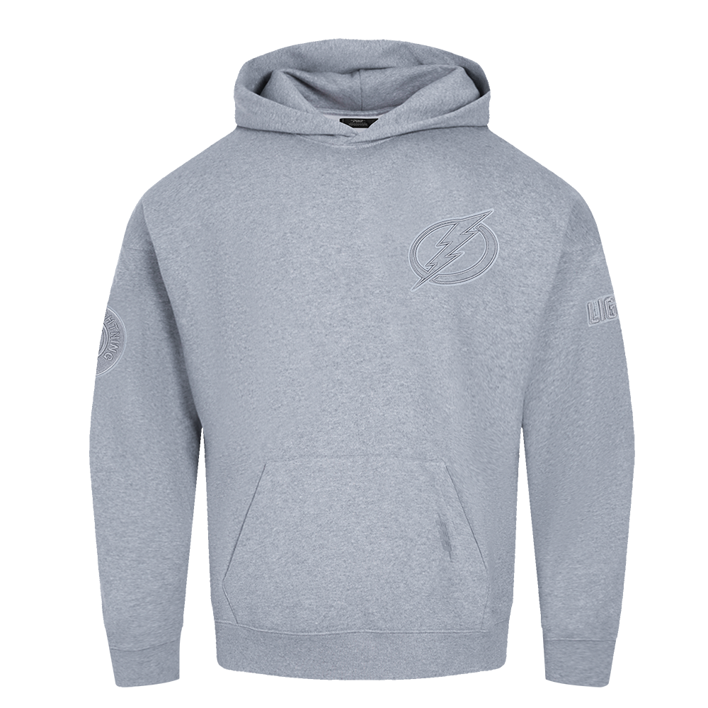 NHL TAMPA BAY LIGHTNING NEUTRAL CHANDAIL À CAPUCHON EN MOLLETON À ÉPAULES TOMBANTES POUR HOMME (GRIS CHINÉ FONCÉ)