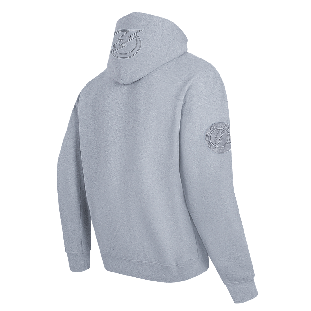 NHL TAMPA BAY LIGHTNING NEUTRAL CHANDAIL À CAPUCHON EN MOLLETON À ÉPAULES TOMBANTES POUR HOMME (GRIS CHINÉ FONCÉ)