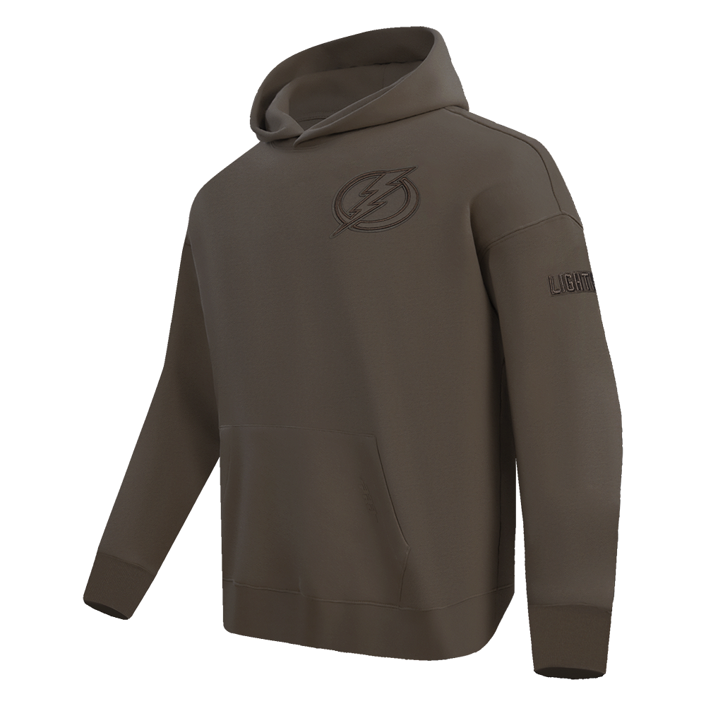 NHL TAMPA BAY LIGHTNING NEUTRAL CHANDAIL À CAPUCHON EN MOLLETON À ÉPAULES TOMBANTES POUR HOMME (TAUPE FONCÉ)
