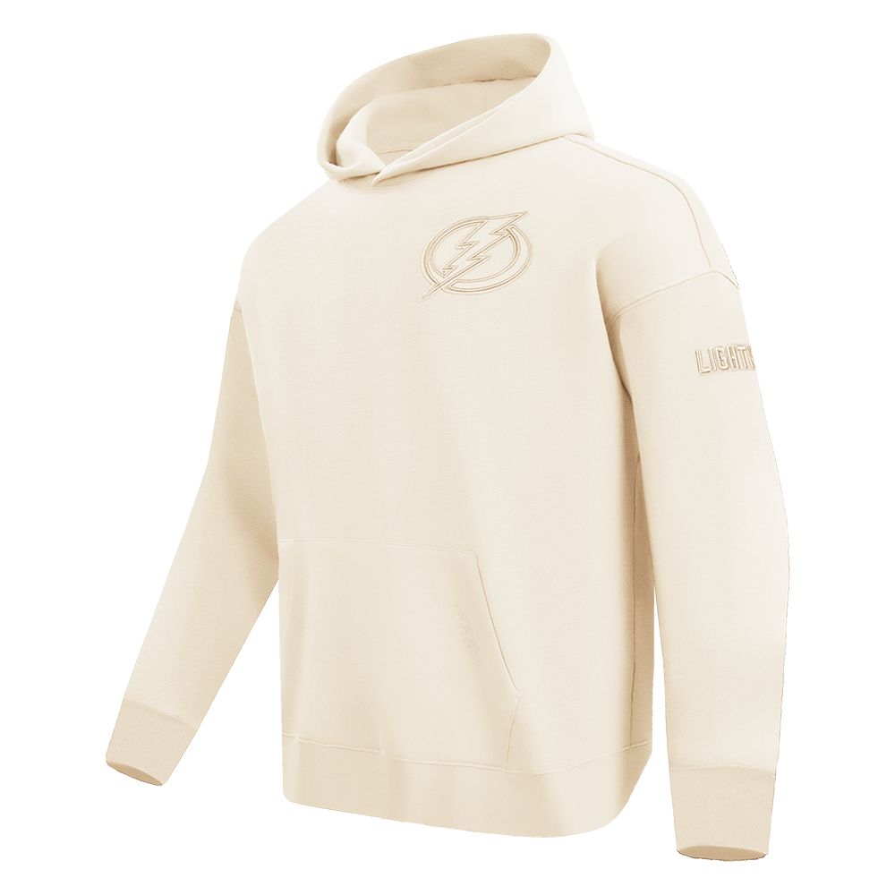 NHL TAMPA BAY LIGHTNING NEUTRAL CHANDAIL À CAPUCHON EN MOLLETON À ÉPAULES TOMBANTES POUR HOMME (COQUILLE D'ŒUF)