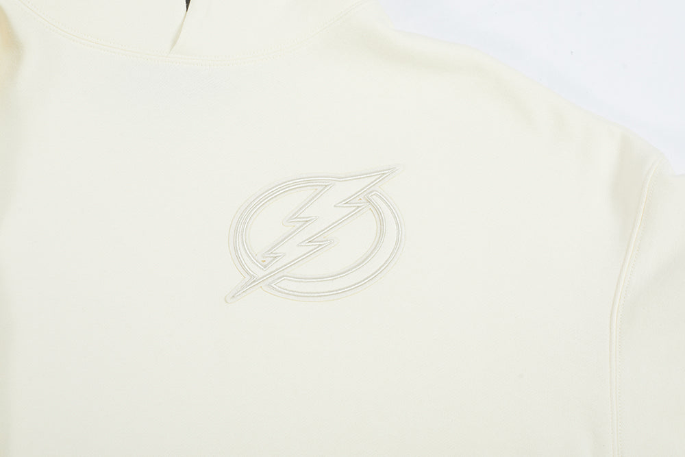 NHL TAMPA BAY LIGHTNING NEUTRAL CHANDAIL À CAPUCHON EN MOLLETON À ÉPAULES TOMBANTES POUR HOMME (COQUILLE D'ŒUF)