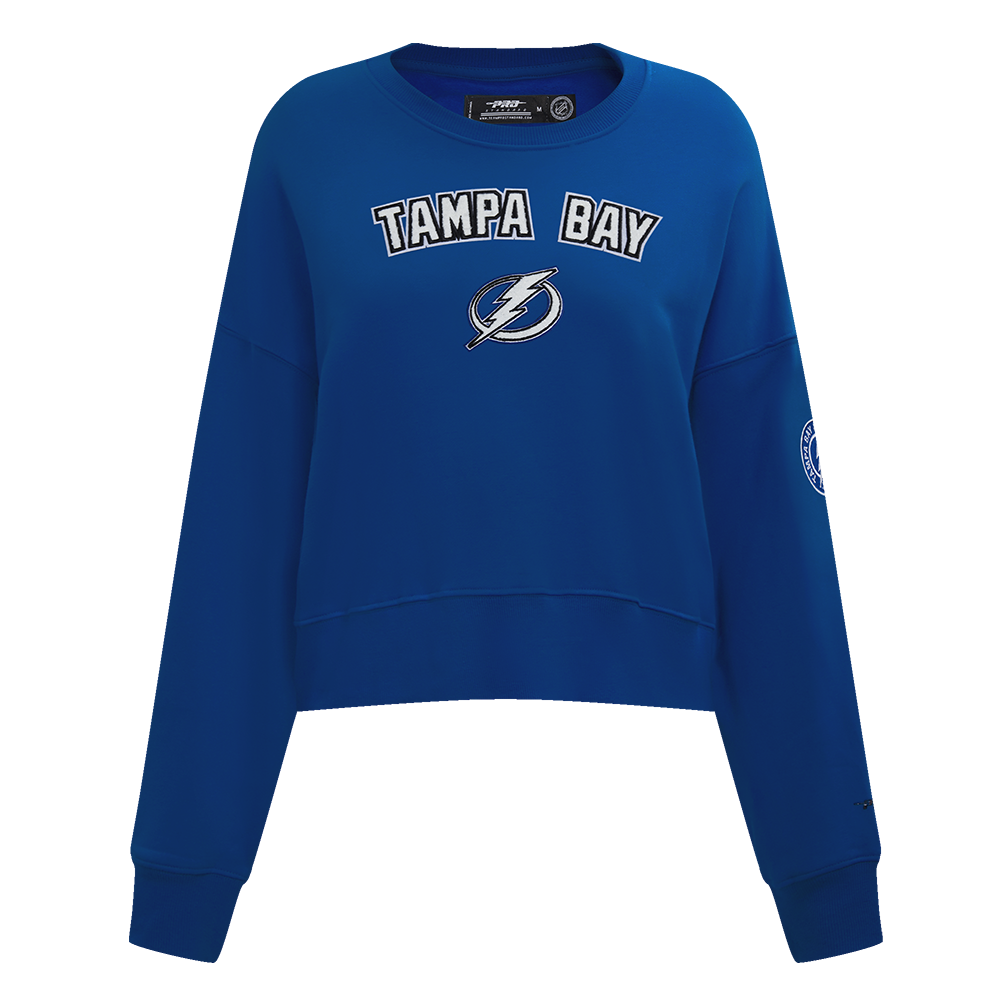 NHL TAMPA BAY LIGHTNING CLASSIC CHANDAIL À COL ROND EN MOLLETON POUR FEMME (BLEU DODGER)