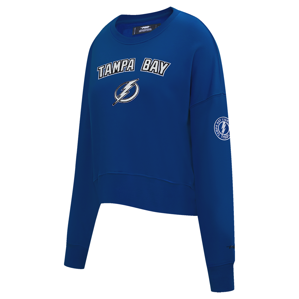 NHL TAMPA BAY LIGHTNING CLASSIC CHANDAIL À COL ROND EN MOLLETON POUR FEMME (BLEU DODGER)