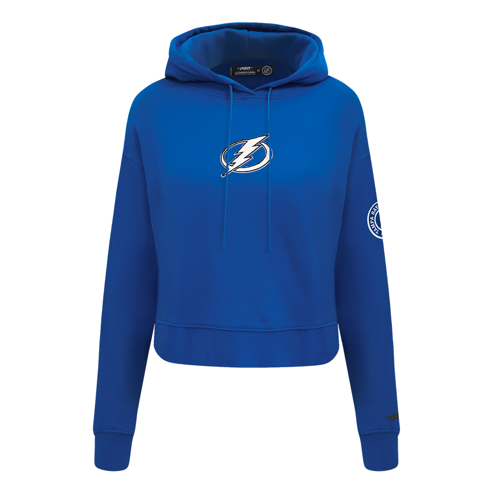 NHL TAMPA BAY LIGHTNING CLASSIC WOMEN'S FLC CROPPED PO HOODIE (DODGER BLUE)