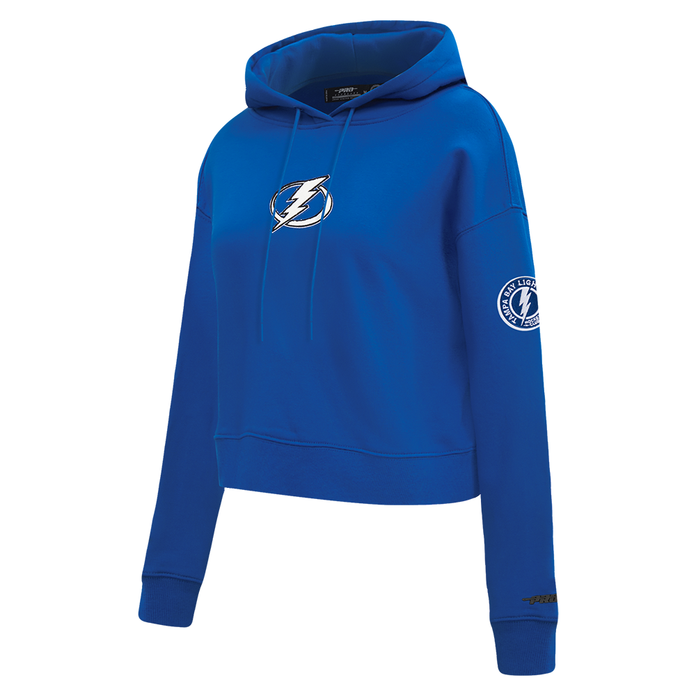 NHL TAMPA BAY LIGHTNING CLASSIC WOMEN'S FLC CROPPED PO HOODIE (DODGER BLUE)